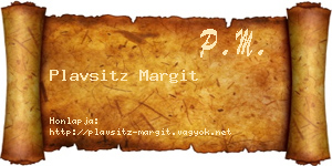 Plavsitz Margit névjegykártya